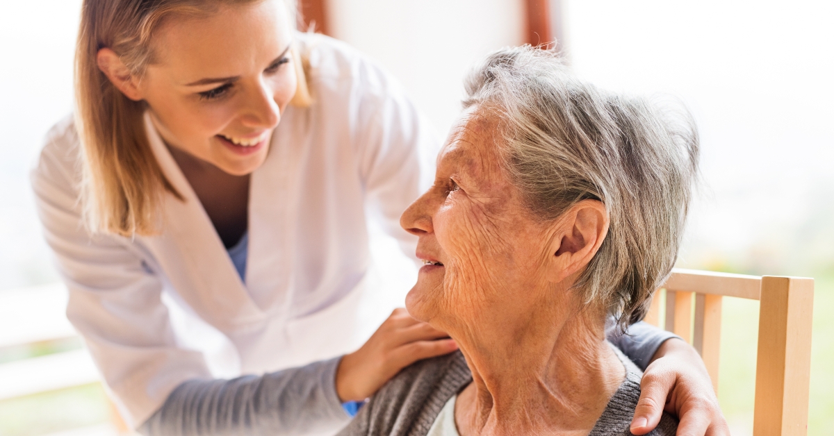health visitor and a senior woman