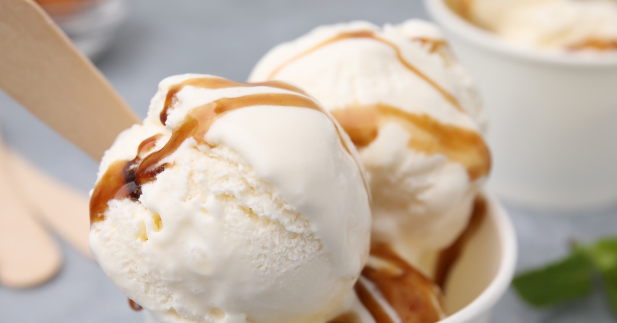 two scoops of ice cream 