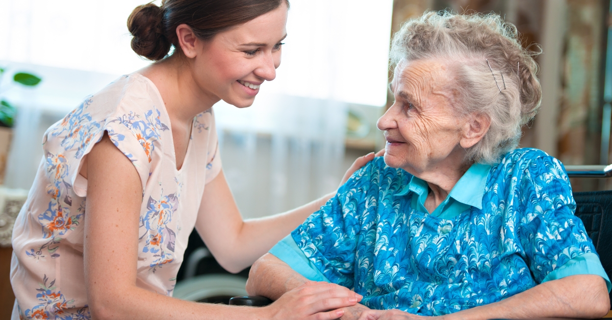 senior woman with her caregiver