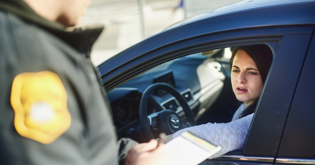 traffic officer issuing a ticket
