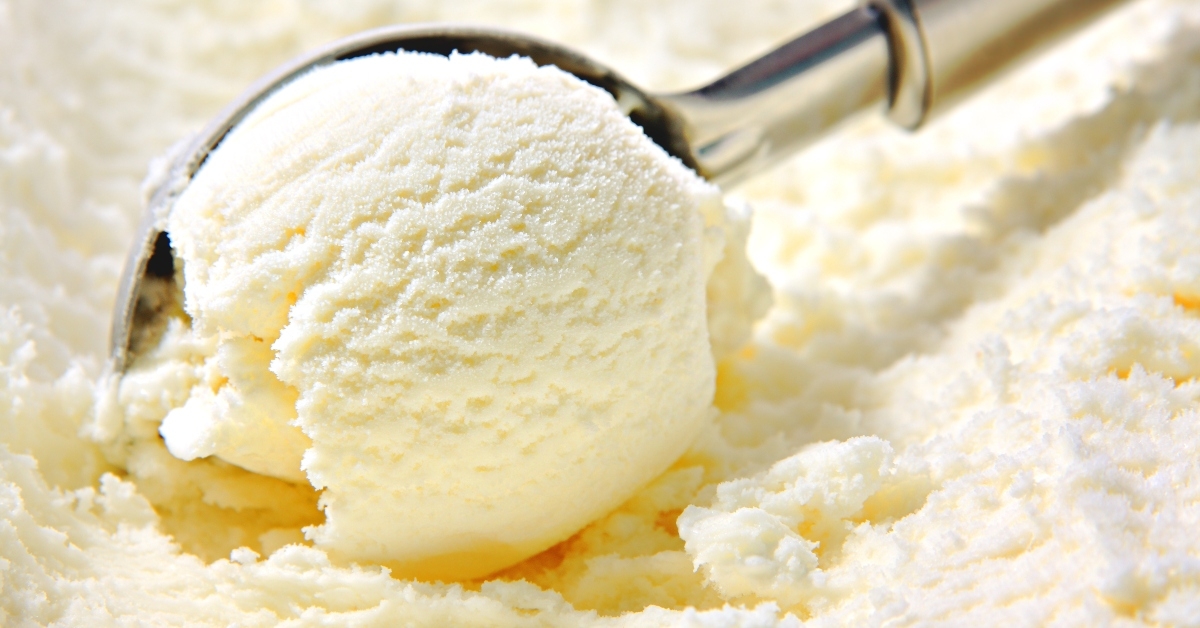 A closeup of ice cream