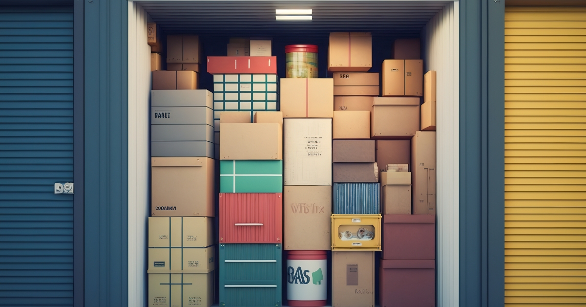 storage unit filled with boxes