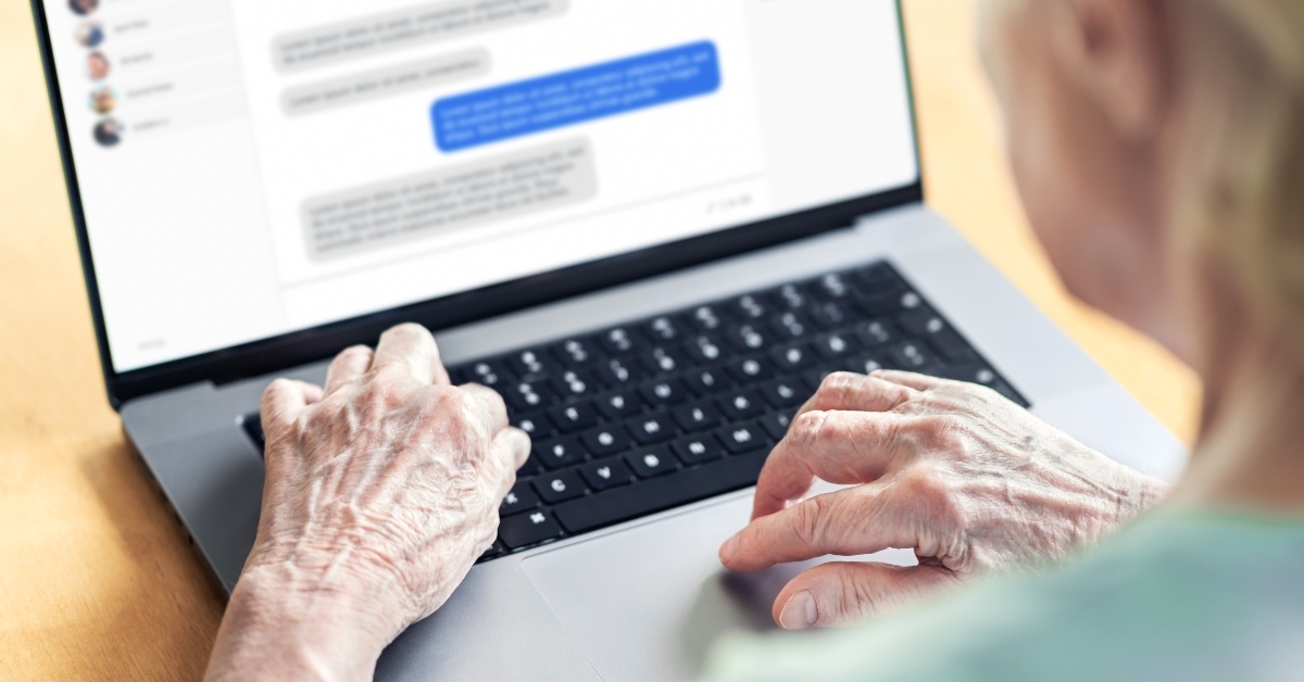 Chat messages in laptop 
