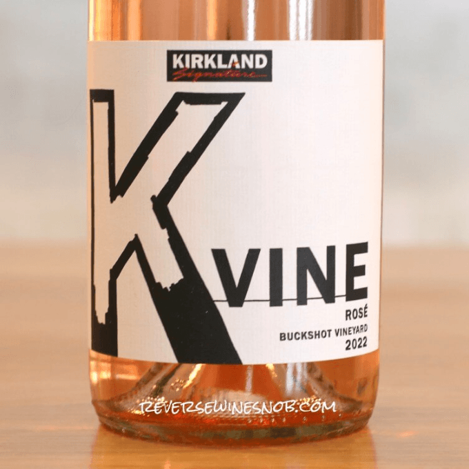 A bottle of Kirkland Signature rose