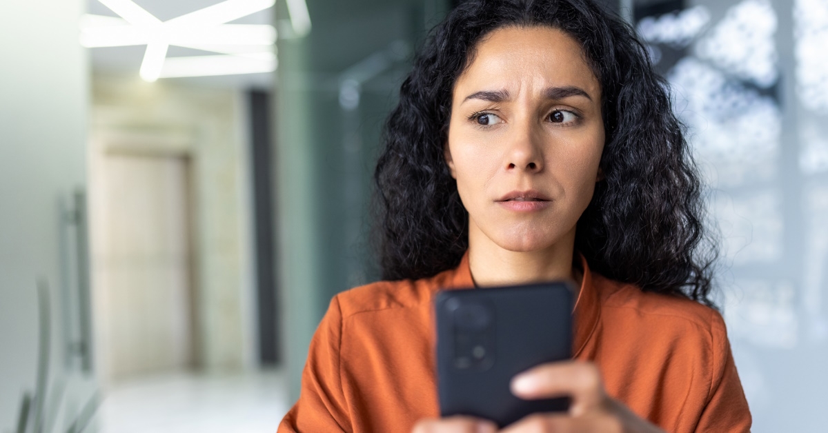 Woman concerned after reading message