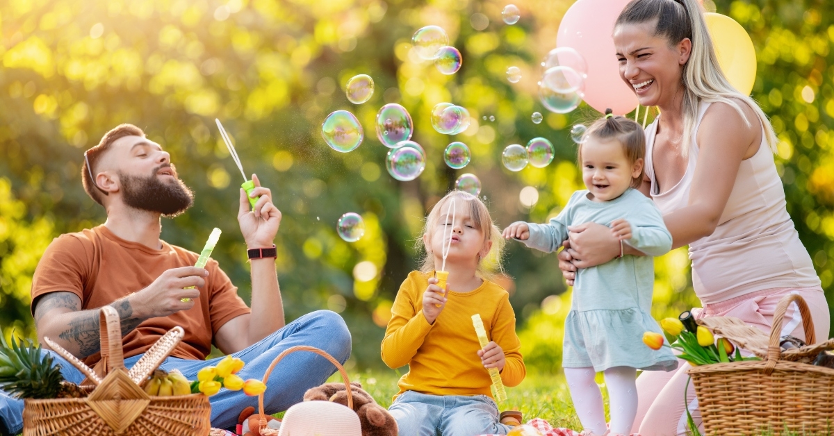 Family having picnic in the park