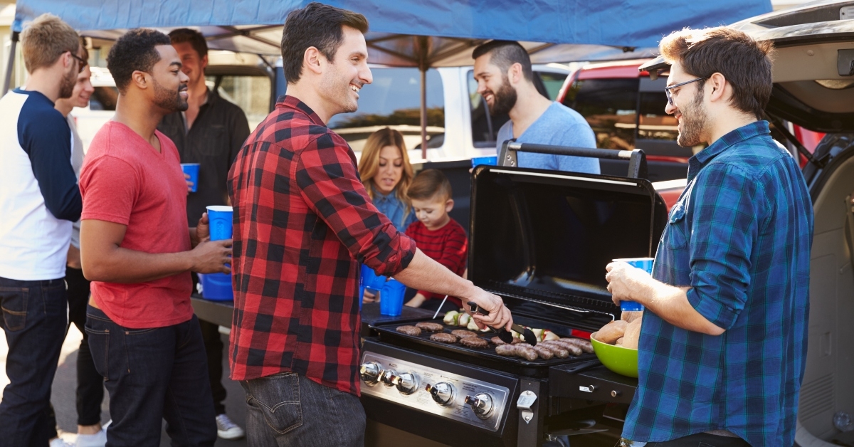 Group of people grilling