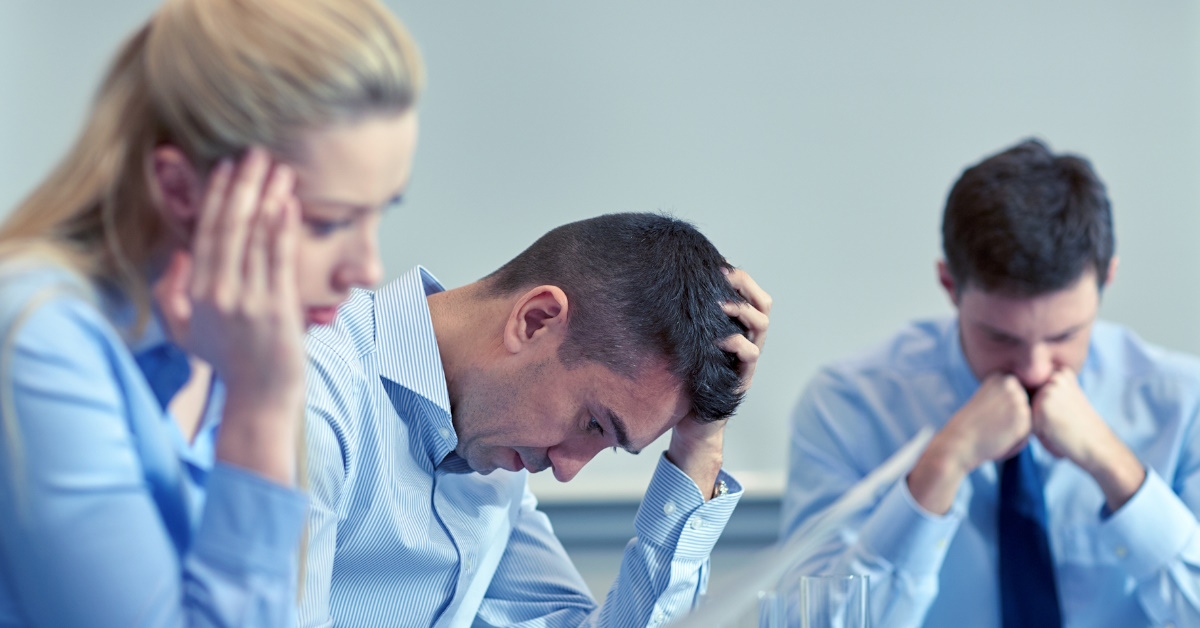 Stressful business people at work