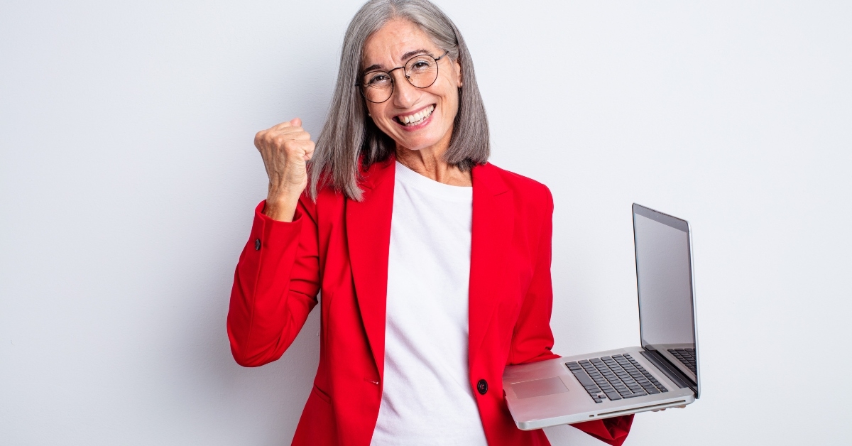 Senior woman laughing