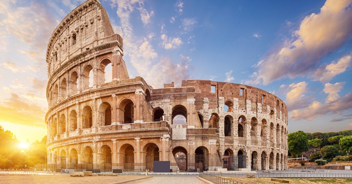 shot of flavian amphitheater during day