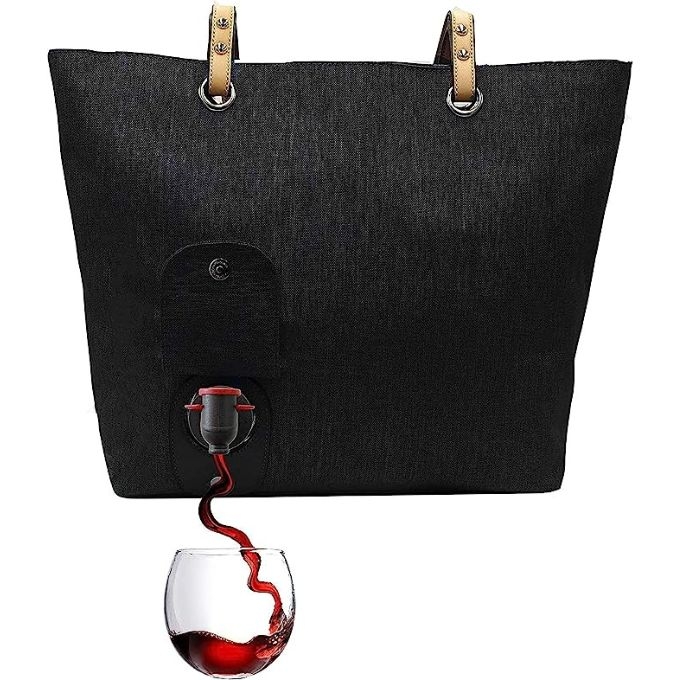 tote bag canvas wine purse