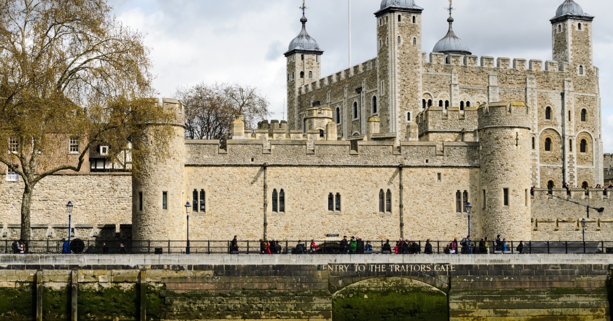 tower of london with cloudy sky