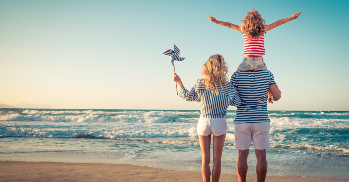 family having fun on summer vacation
