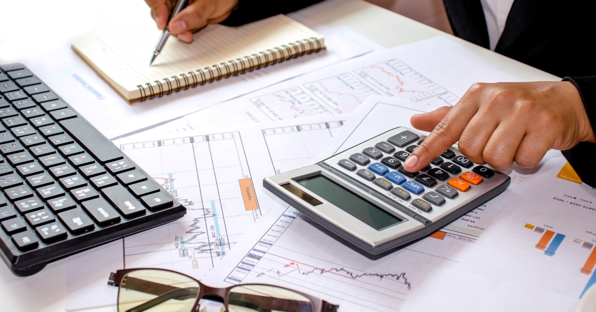 woman creates accounting reports