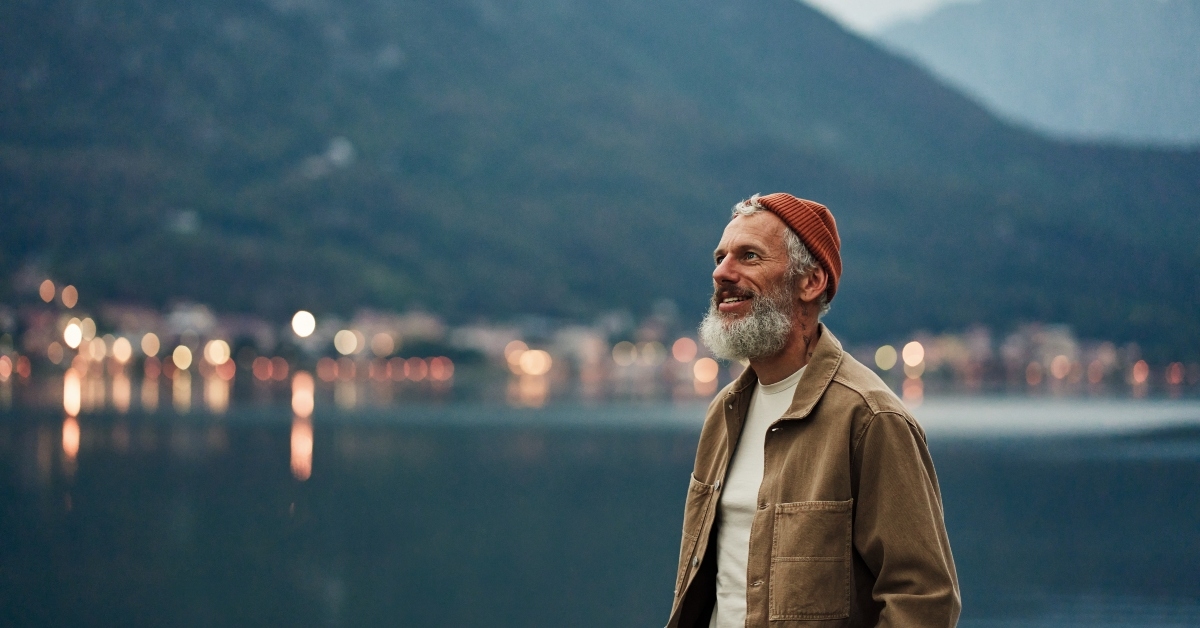 Older man enjoying a view
