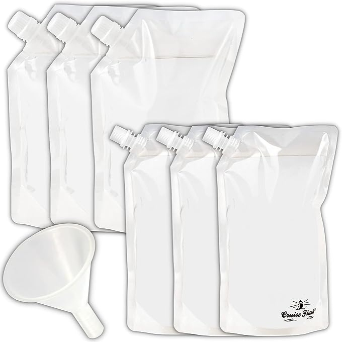 A set of plastic bag flasks