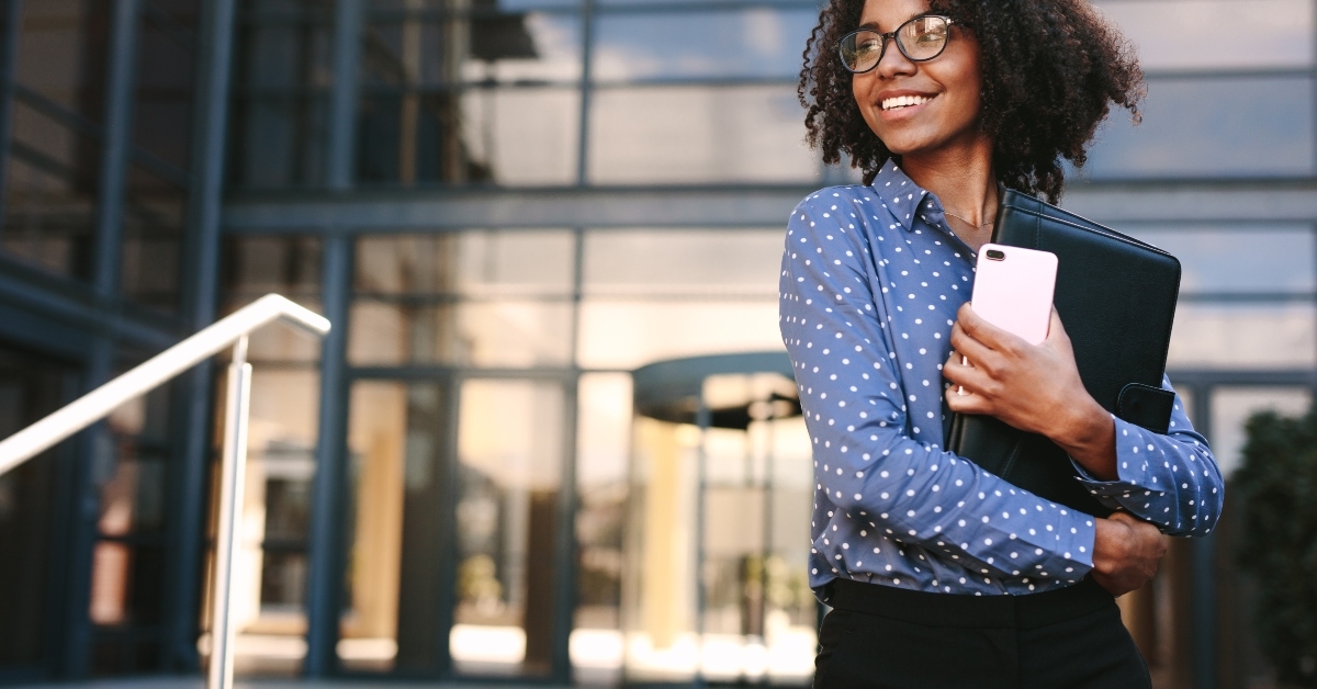 Happy business woman