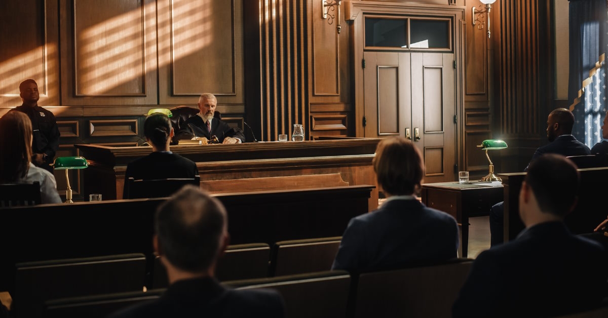 People in a courtroom
