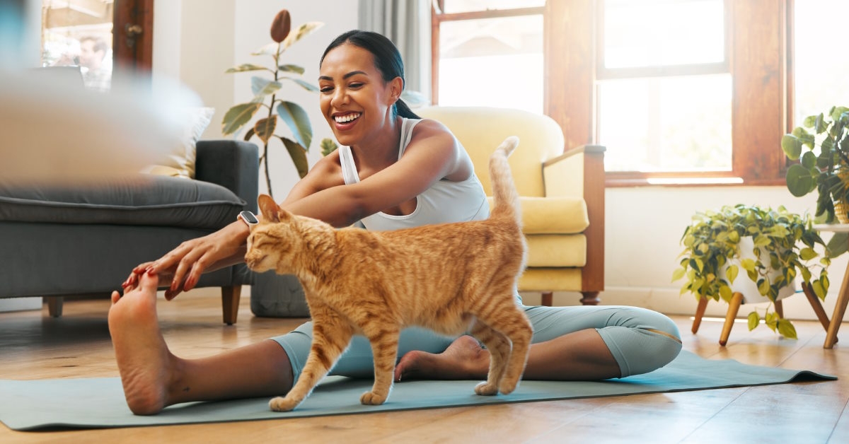 Woman with cat