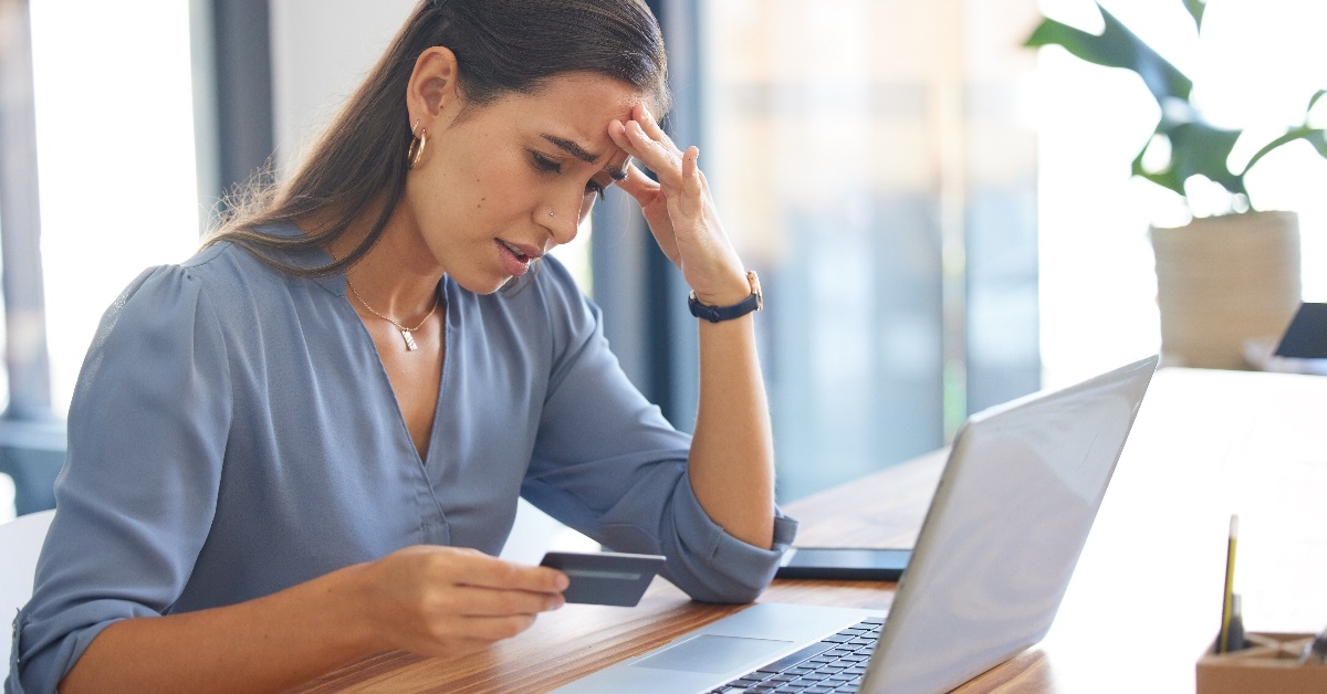 Woman experiencing financial stress