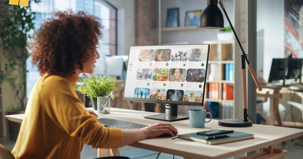 female working in creative agency