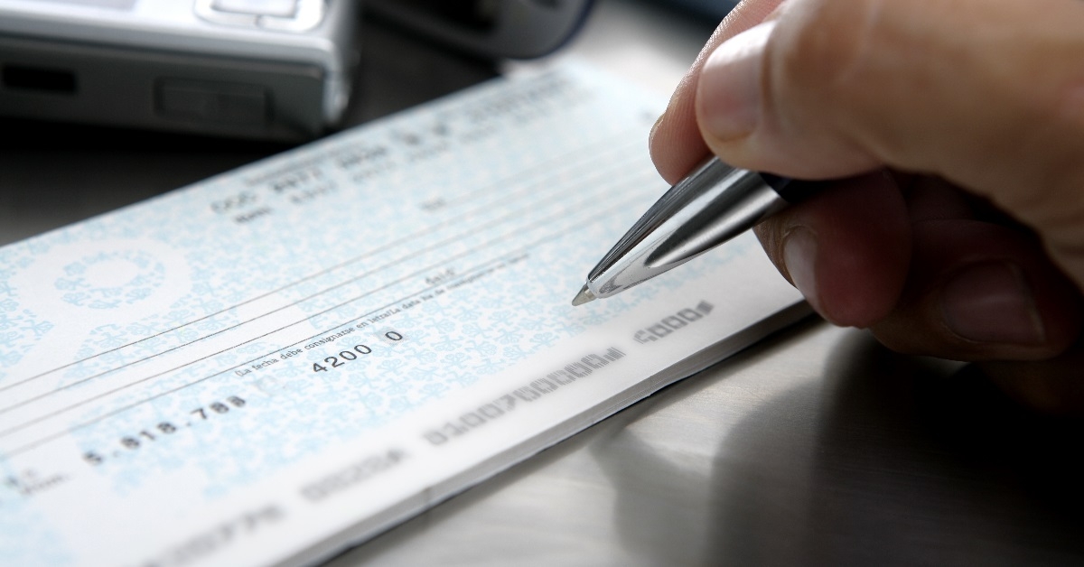 Signing a check