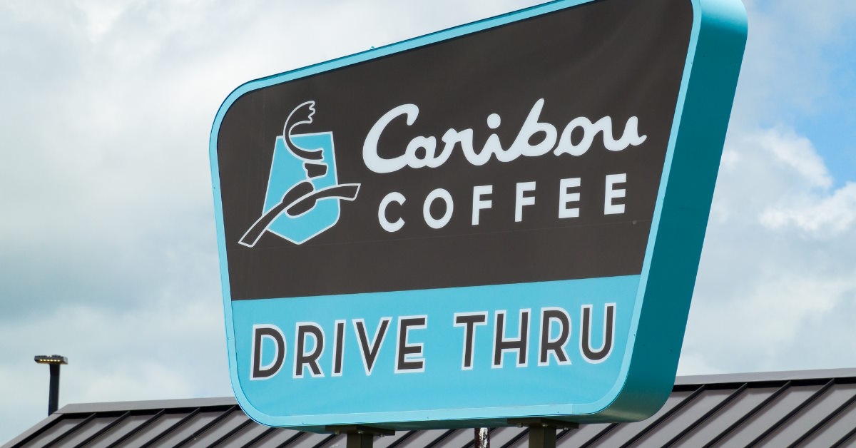 caribou coffee drive thru sign