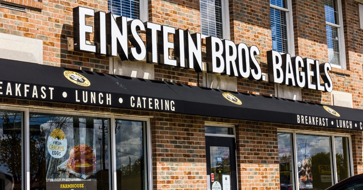 einstein bros bagel restaurant in street