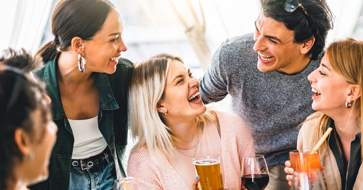 Friends drinking wine