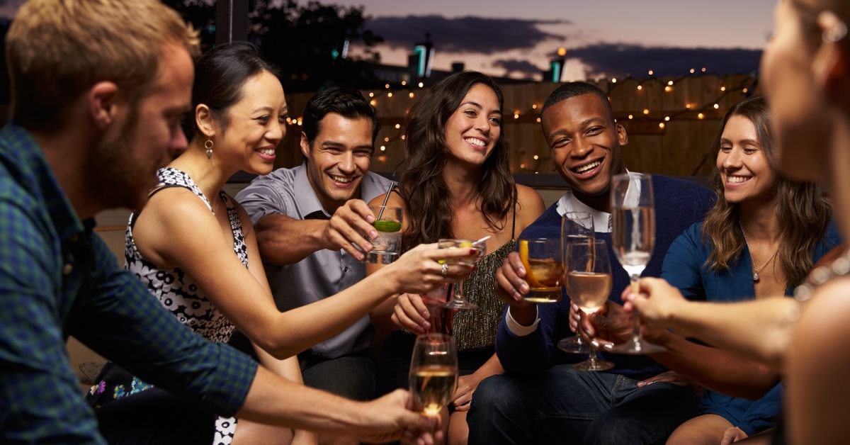 Friends enjoying night out