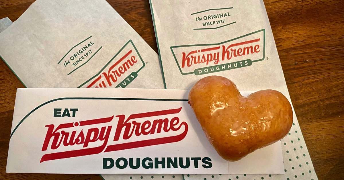 original glazed krispy kreme heart doughnut