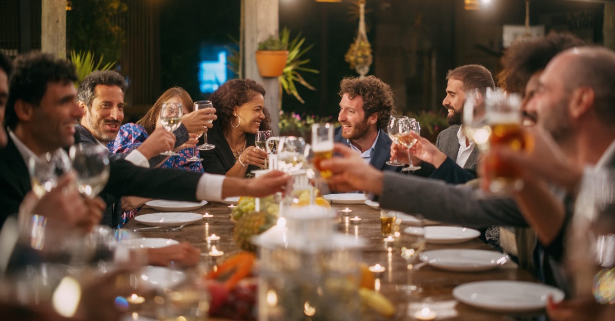 Friends drinking wine