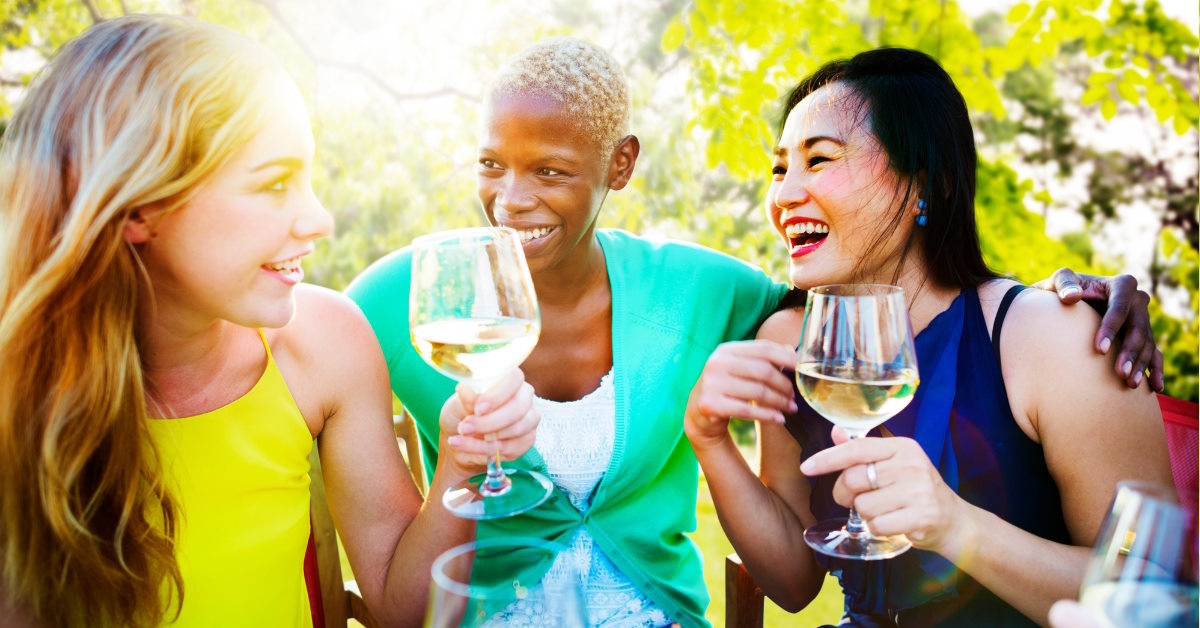 Friends drinking wine
