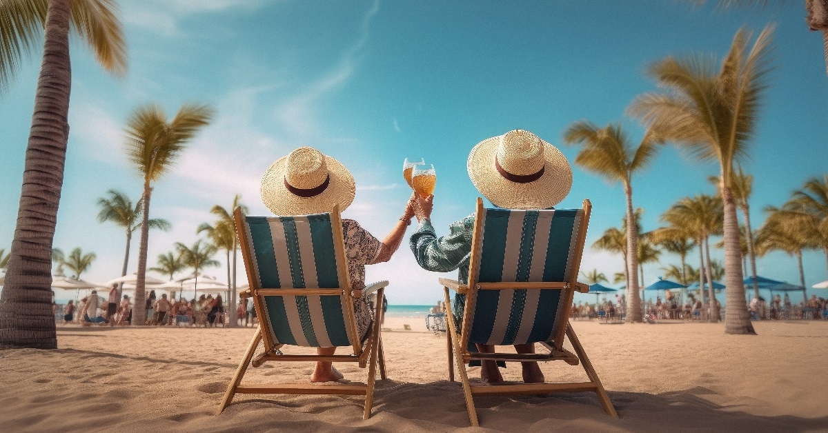 Retired couple enjoying vacation