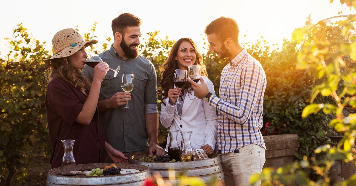 Friends drinking wine