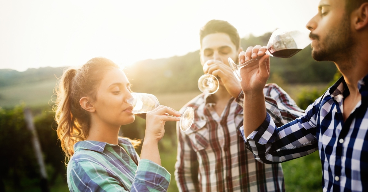 Friends at a vineyard