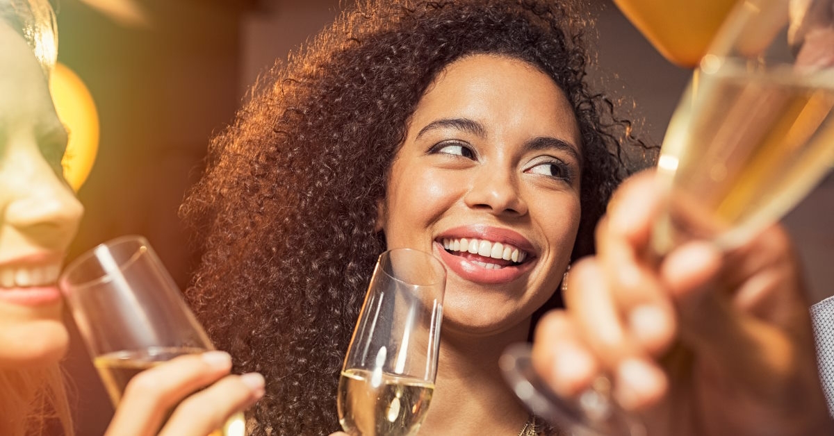 Women enjoying champagne
