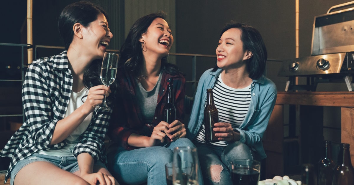 Women drinking together