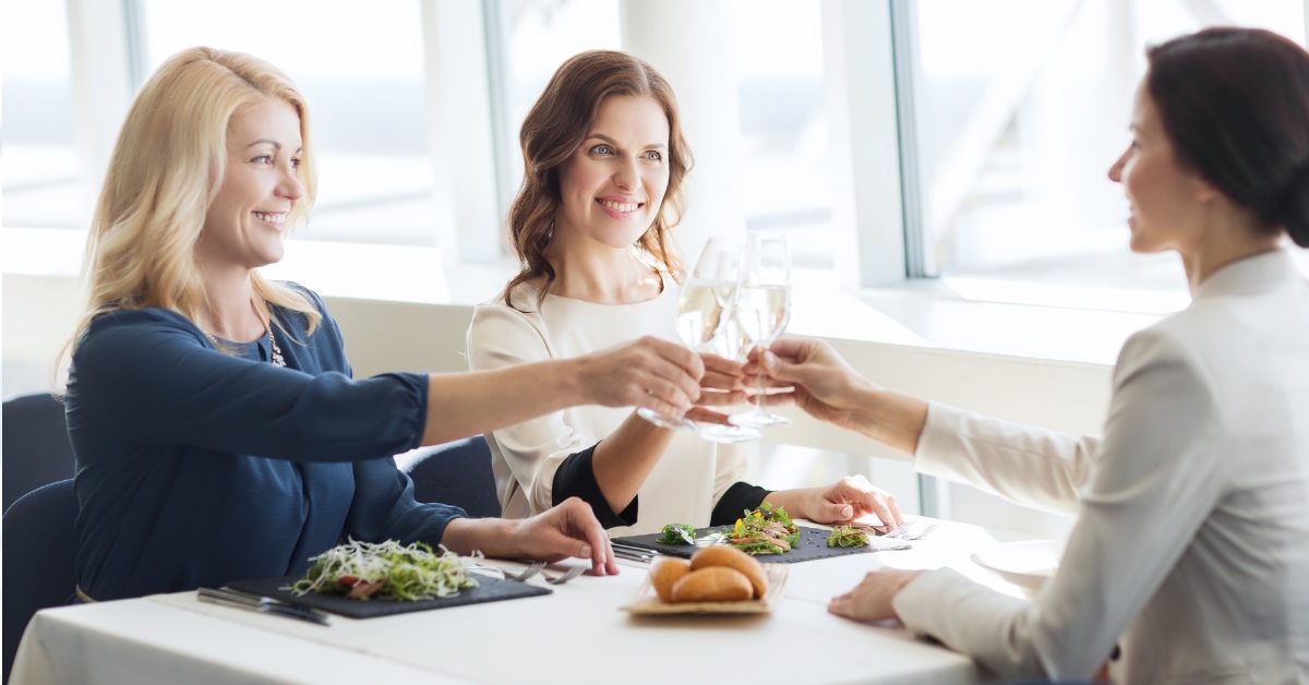 Ladies enjoying wine