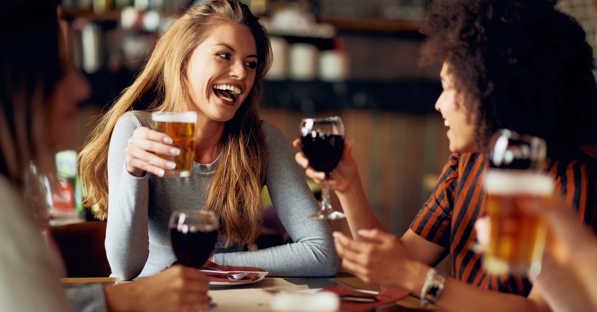 Friends enjoying drinks