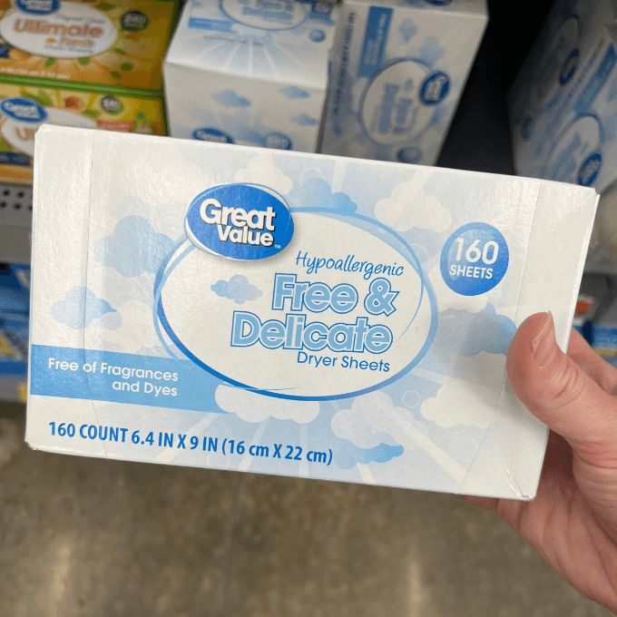 hypoallergenic free and delicate dryer sheets