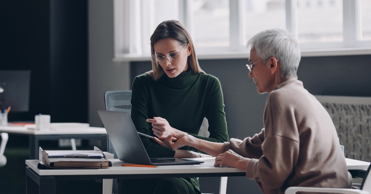 confident financial advisor discussing options