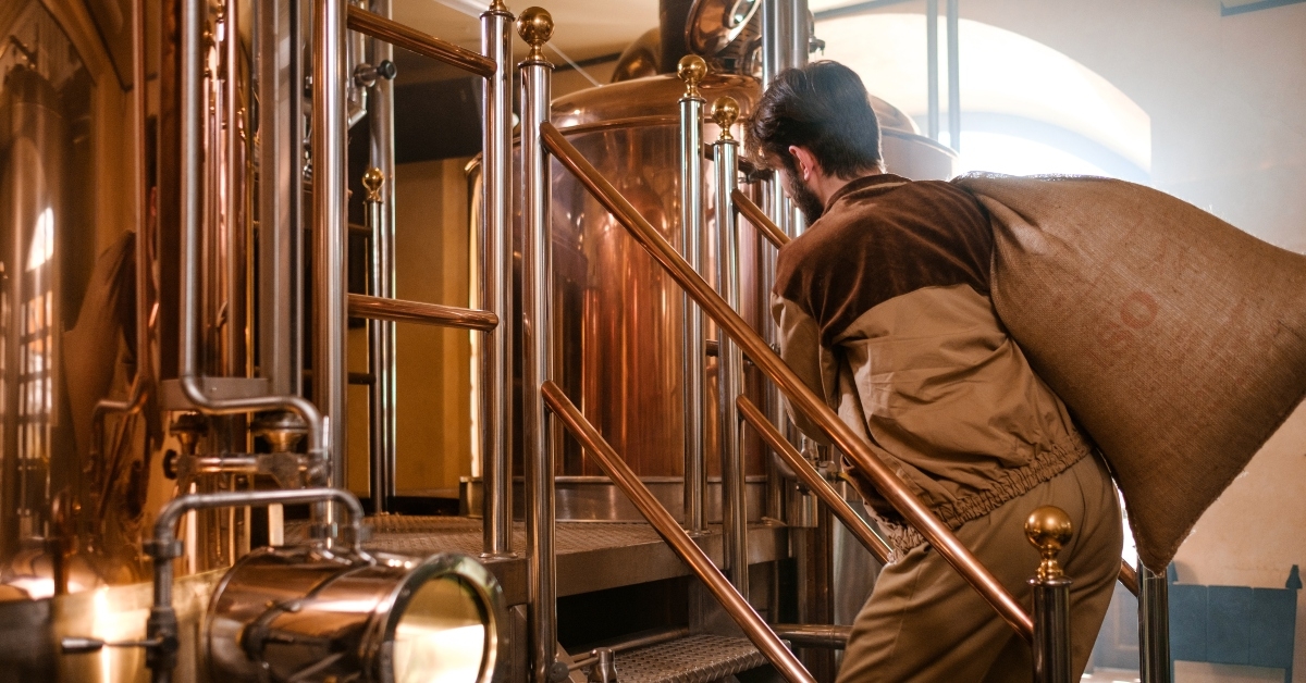 man working in a brewery