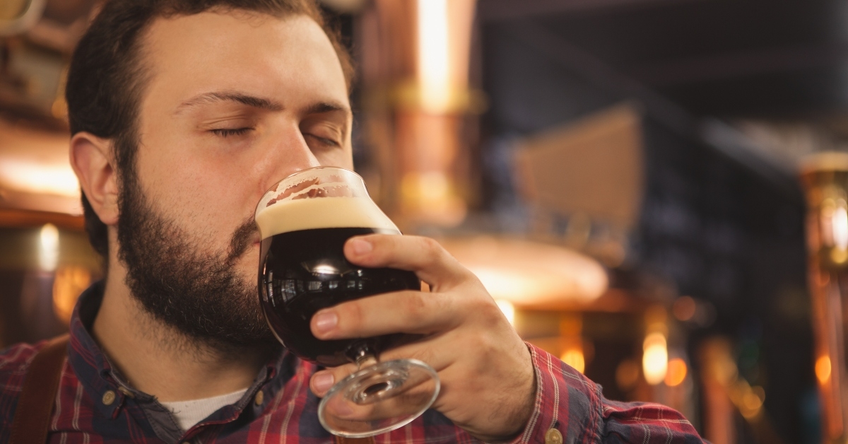 brewer sipping delicious beer