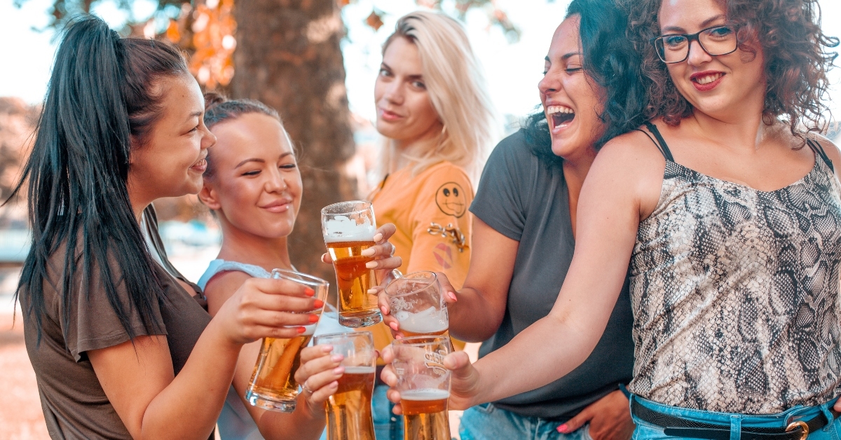 female friends drinking beer