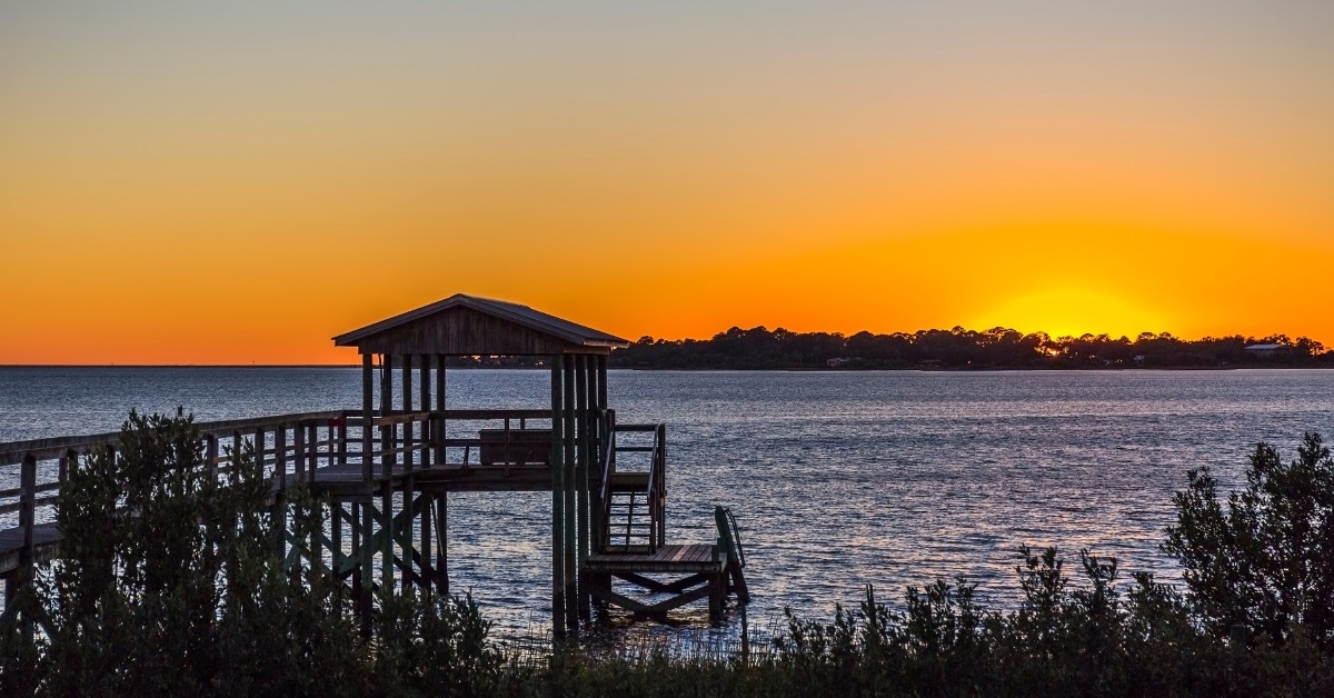 pier at sunset on cedar key