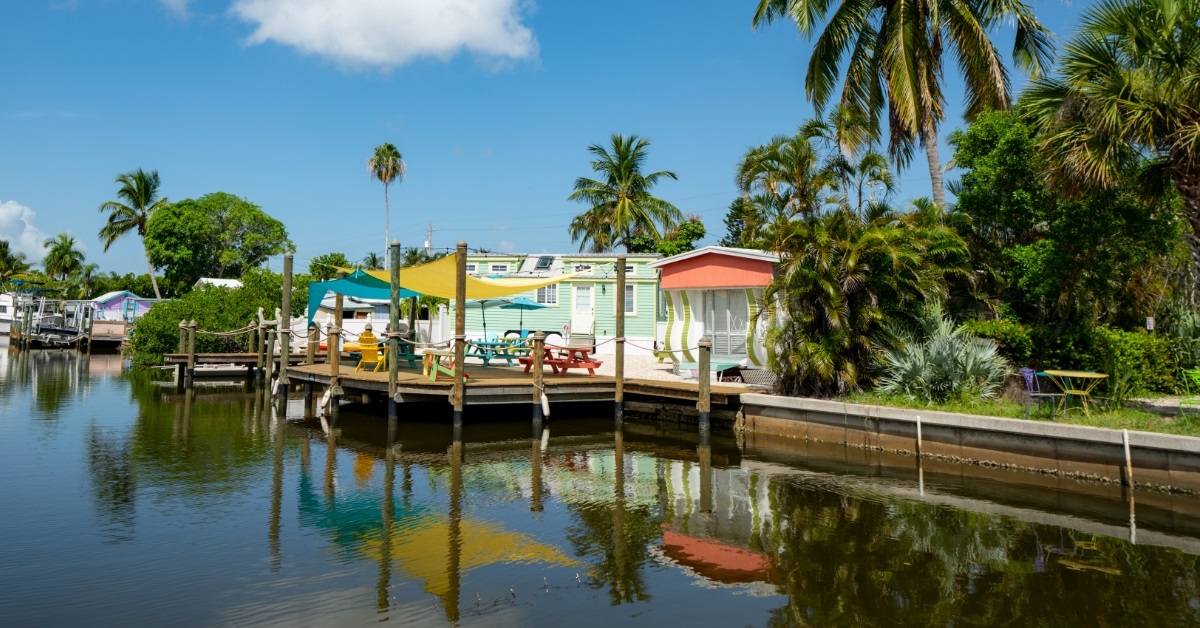 colorful waterfront homes in matlacha florida