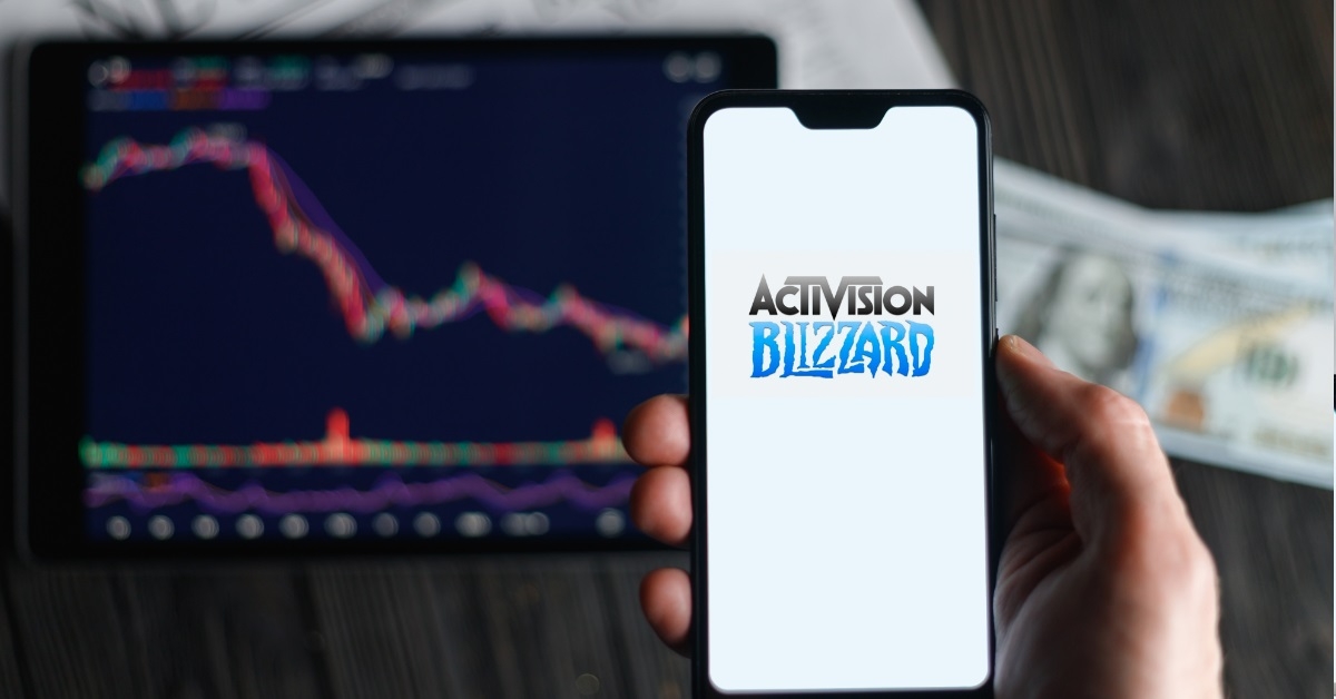 activision blizzard logo on smartphone
