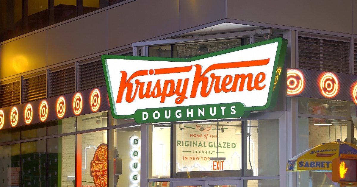 Front view of Krispy Kreme Doughnuts.