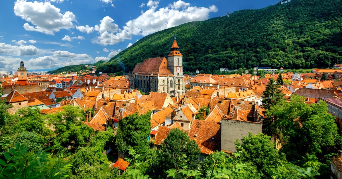 green brasov cityscape in romania